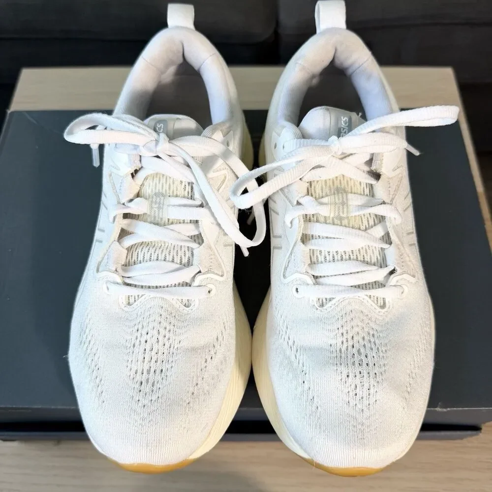 ASICS Gel-Cumulus 25 White Gum Running Shoes 1012B441 Women's Size 8.5